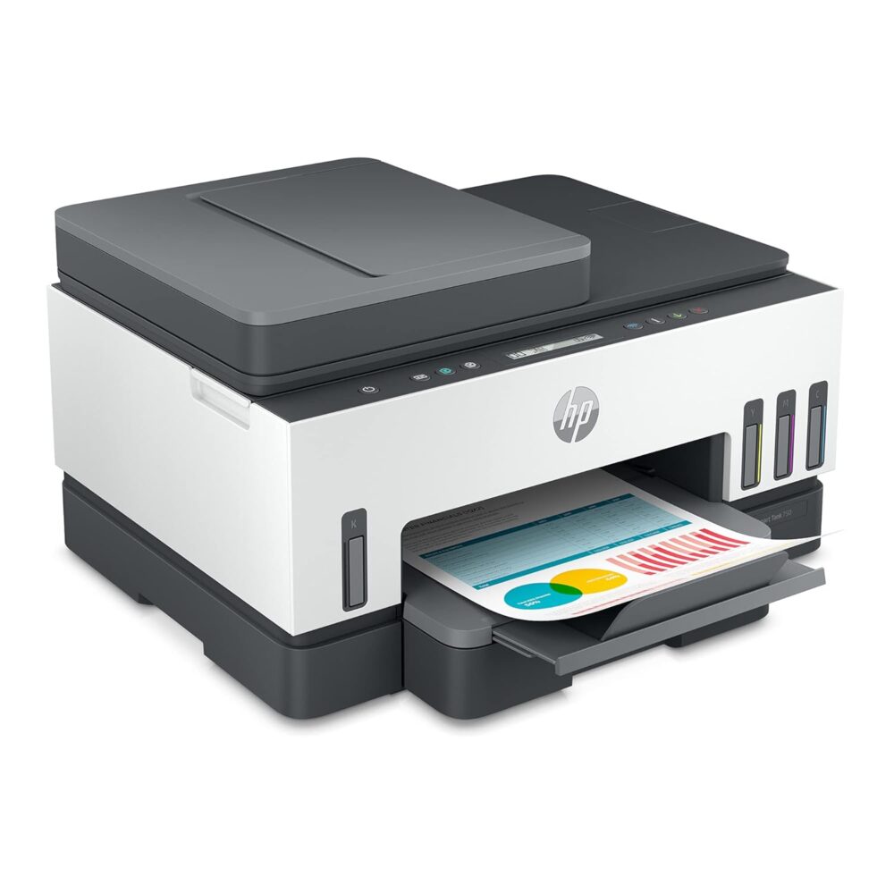 HP Smart Tank 750 All-in-One Auto Duplex WiFi Colour Printer with ADF, Print, Scan & Cope for Office with ADF, Multicolor